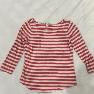Banana Republic Striped Long Sleeve Top - Red & White